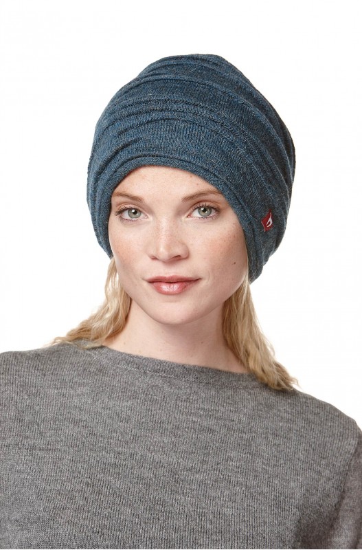 Bonnet d'alpaga CAMINOS en 100% bébé alpaga - Bleu foncé