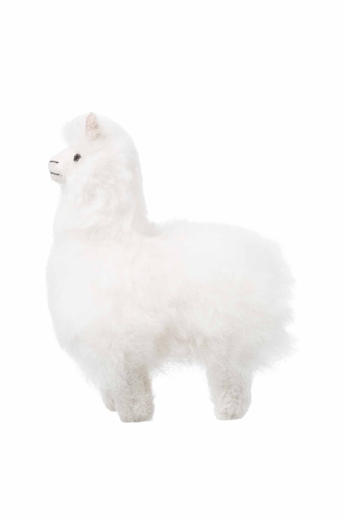 Peluche Alpaga Coussin (15 cm) en fourrure d'alpaga - Blanc - APU KUNTUR