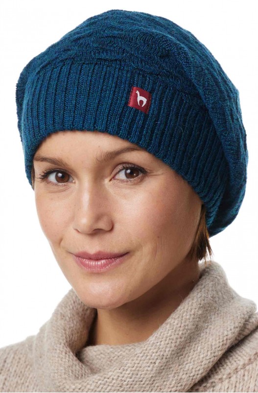 Béret basque alpaga BIESEN en 100% bébé alpaga - Petrole - (taille unique) - APU KUNTUR
