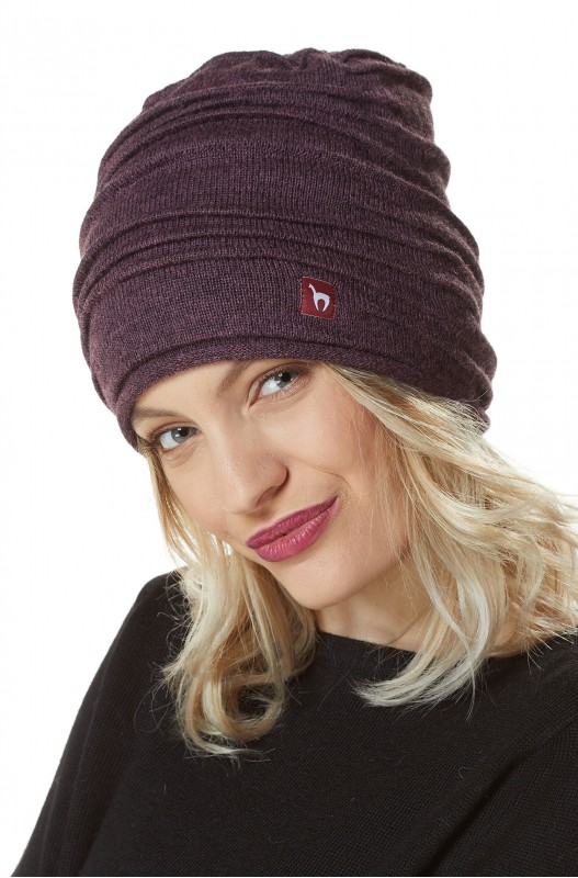 Alpacamuts CAMINOS van 100% babyalpaca – Aubergine – APU KUNTUR