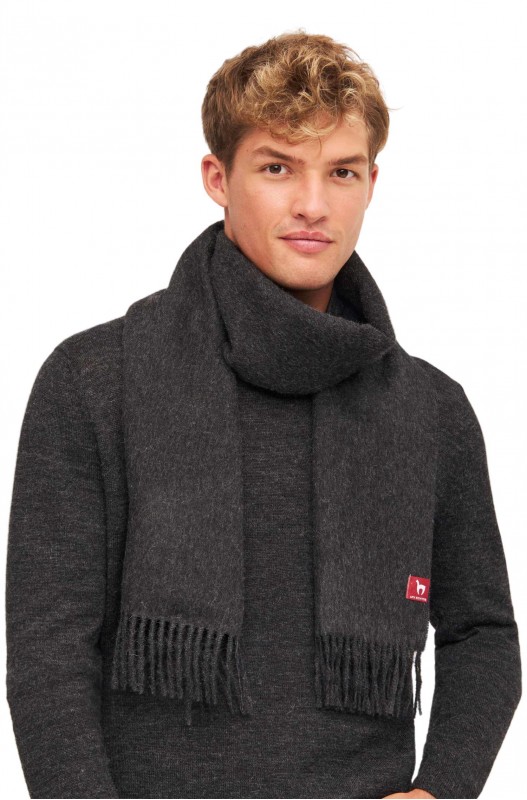 Sjaal in alpacawol UNI in 100% baby alpaca (30*180 cm) - Anthracite - APU KUNTUR