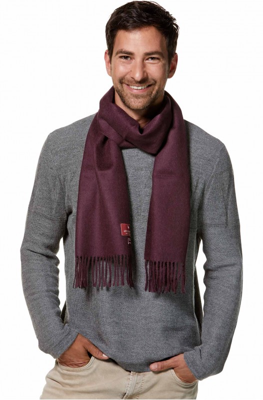 Sjaal in alpacawol UNI in 100% baby alpaca (30*180 cm) - Aubergine - APU KUNTUR