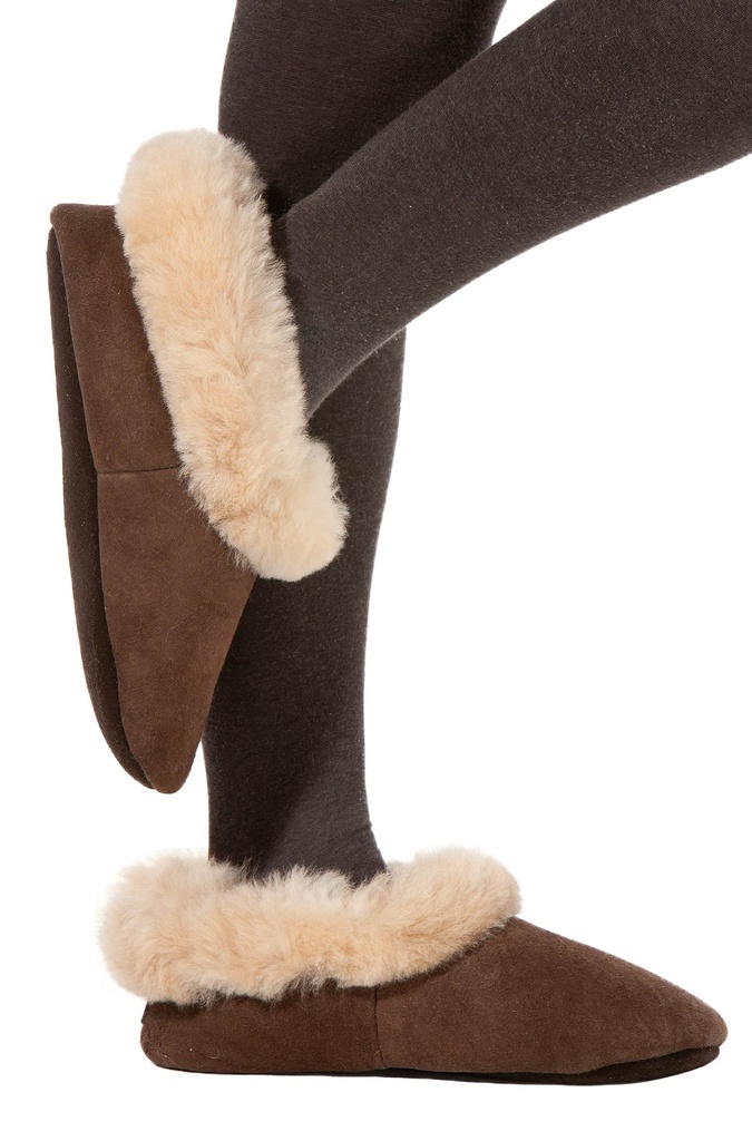 100% schapenwol pantoffels met alpaca bont  - APU KUNTUR