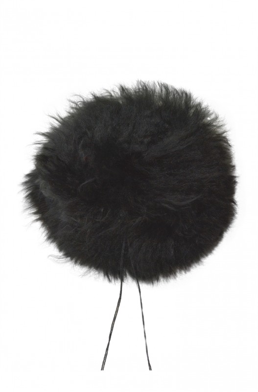 Alpacabonten pompon (10 cm)- Zwart