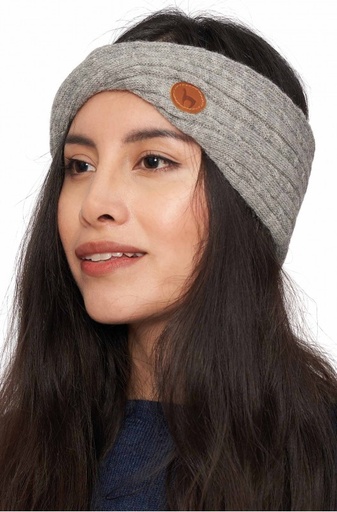 Bandeau en alpaga SUAVE Twist 100% bébé alpaga- Gris - APU KUNTUR