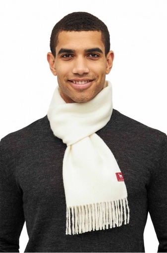 Sjaal in alpacawol UNI in 100% baby alpaca (30*180 cm) - Ecru - APU KUNTUR
