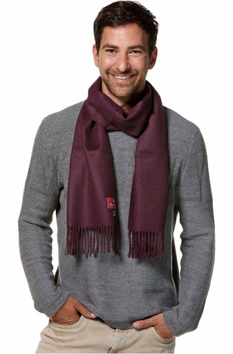 Sjaal in alpacawol UNI in 100% baby alpaca (30*180 cm) - Aubergine - APU KUNTUR