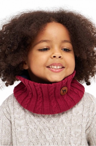 Écharpe bouclette en alpaga ELISUAVE en mélange d'alpaga et de coton - rouge-  enfant - APU KUNTUR