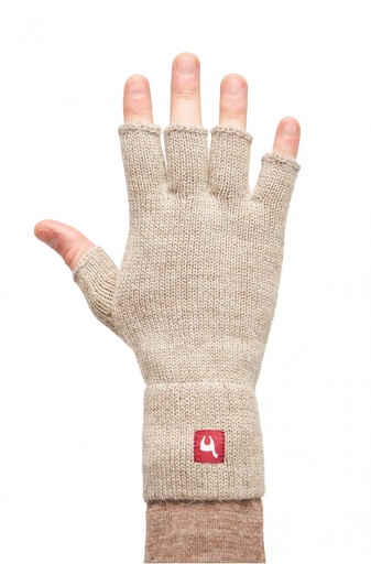 Handschoenen zonder vingertoppen in alpacawol HALBFINGER 100% baby alpaca - Sable - APU KUNTUR