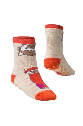 Antislip profiel sokken voor kinderen met alpaca- Oranje - APU KUNTUR