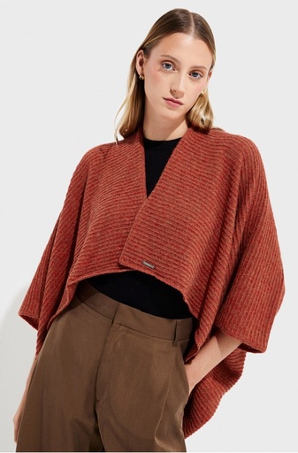 Poncho in alpagawol TINAJA in 100% baby alpaca - Secoya - KUNA