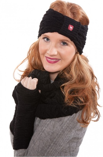 Polsverwarmer in alpagawol BIESEN in 100% baby alpaca- zwart - APU KUNTUR