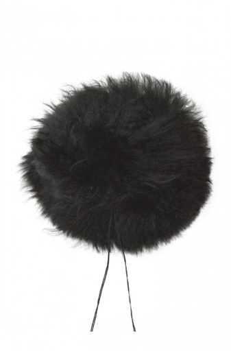 Alpacabonten pompon (10 cm)- Zwart
