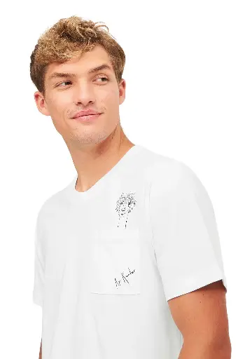 T-shirt RASSI pour hommes en 100% coton bio Pima avec imprimé alpaga
